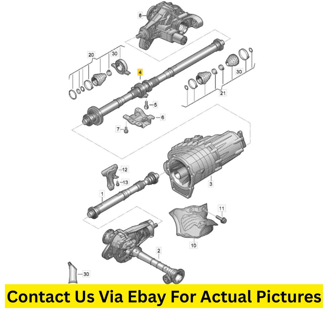 2012 Volkswagen Touareg Rear Cardan Shaft Used OEM 7P0521102P