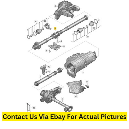 2012 Volkswagen Touareg Rear Cardan Shaft Used OEM 7P0521102P