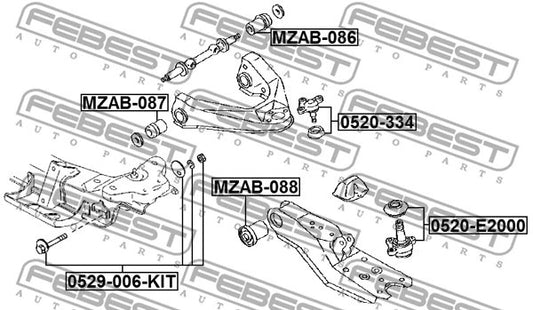 Febest Repair Kit, Camber Adjusting Eccentric Bolt 0529-006-KIT