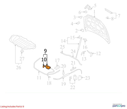 2007-2015 Audi Q7 Hood Lock Latch 4L0823509
