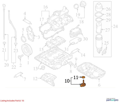 2012-2018 Audi A6 3.0L Oil Level Sensor Used OEM 03C907660R