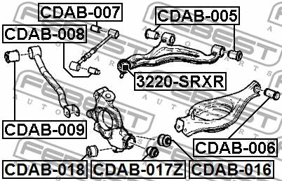 FEBEST 2004-2013 Cadillac CTS Rear Knuckle Floating Bushing CDAB-017Z