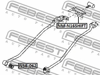 FEBEST 2001-2005 Nissan Almera Bush Selector/Shift Rod NM-N16SHIFT