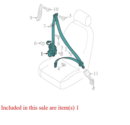 2012 Audi A7 Quattro Front Left Seat Belt Lap and Belt Used OEM 4G8857705HDBG