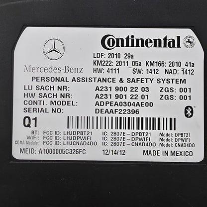 2012 Mercedes-Benz GLK Telephone Control Unit A2319002203