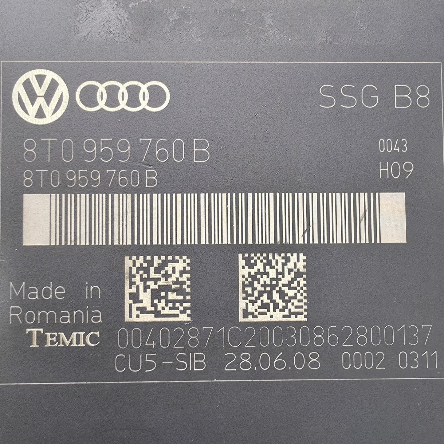 2007-2016 Audi S5 Power Seat Control Module 8T0959760B