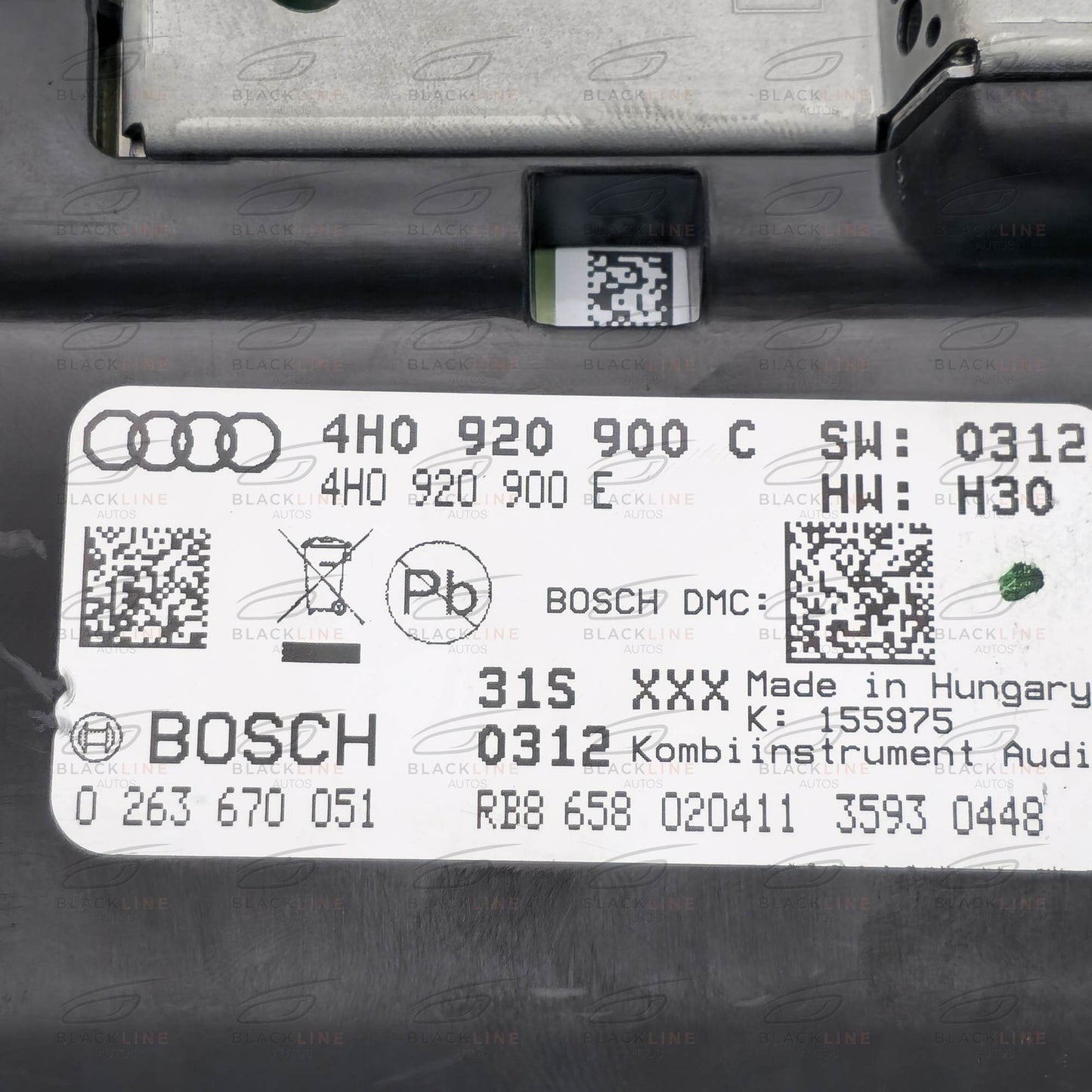 2012 Audi A8 Instrument Cluster Speedometer Combination Instrument 4H0920900