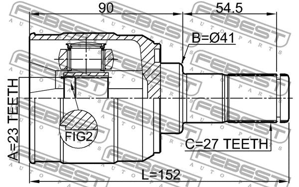 FEBEST 2017-2021 Hyundai Creta Joint Kit Drive Shaft 1211-CREMTLH