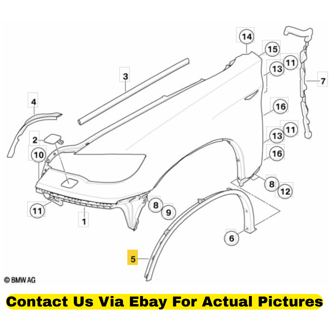 2012 BMW X6 Front Left Wheel Arch Cover Used OEM 51777176235