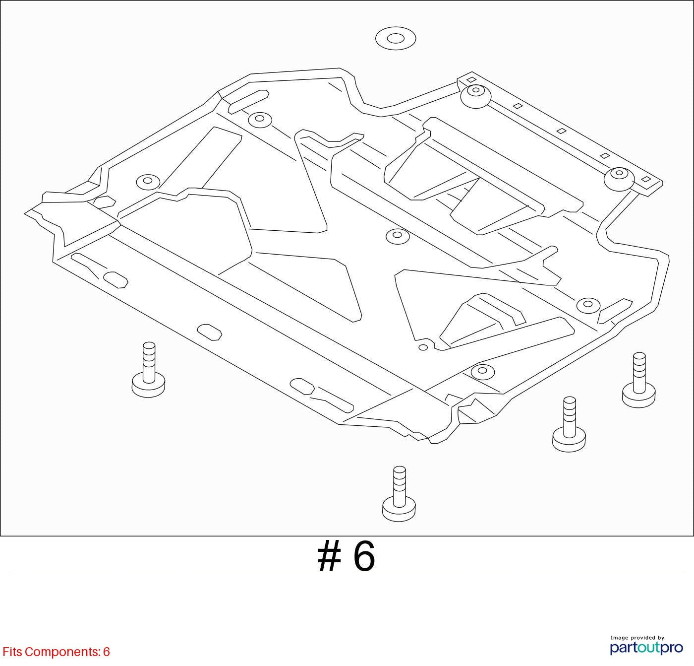 2014 Audi A6 Radiator Support Splash Shield Rear – OEM 4G0863822C