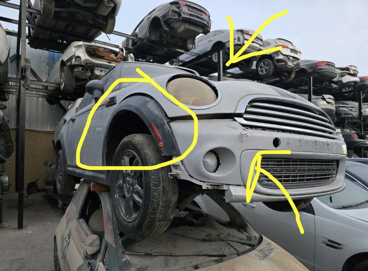 2011-2015 Mini Cooper Front Bumper Assembly, Bonnet and Front Right Fender Flare