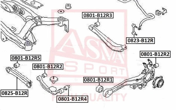Febest 1997-2009 Subaru Legacy Rear Transverse Link 0825-B12R