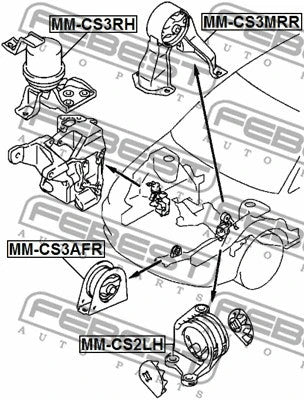 FEBEST 2002-2007 Mitsubishi Lancer Left Engine Mount (Hydro) MM-CS2LH