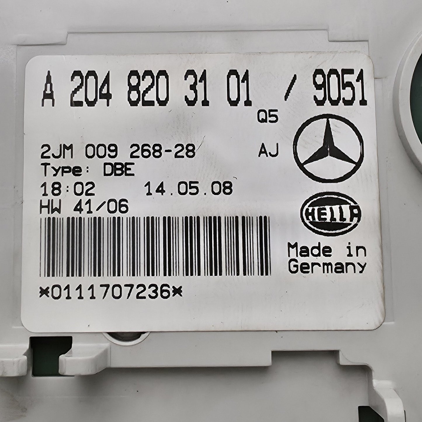2008-2011 Mercedes-Benz C300 Overhead Dome Light A2048203101