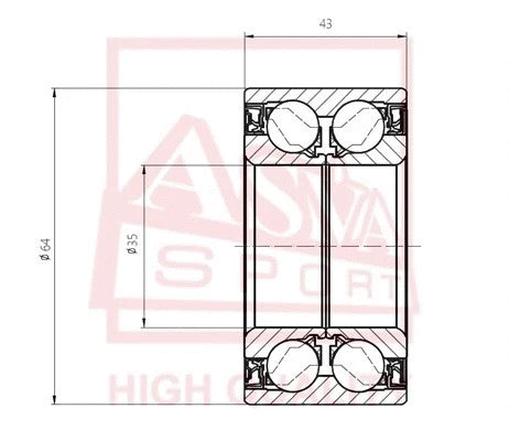 Febest Front Wheel Bearing DAC35640043