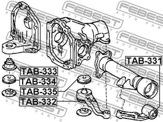 FEBEST 1998-2007 Toyota Land Cruiser Differential Mount Bushing TAB-332
