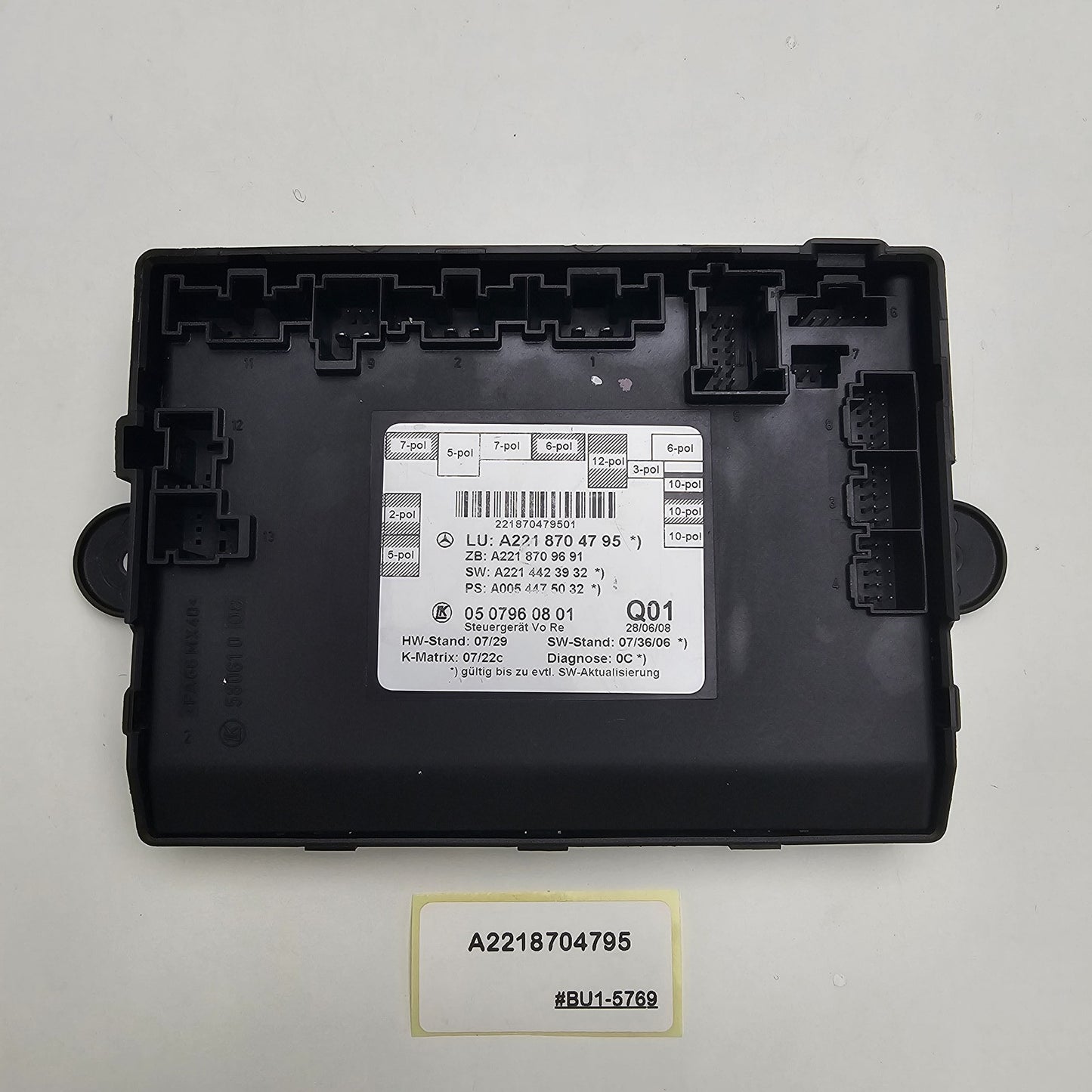 2007-2013 Mercedes-Benz W221 Front Right Door Control Module A2218704795