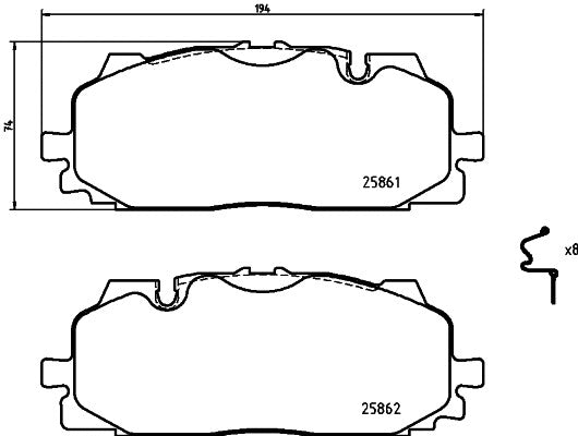 BREMBO 2015 Volkswagen Touareg Front Brake Pads P85165
