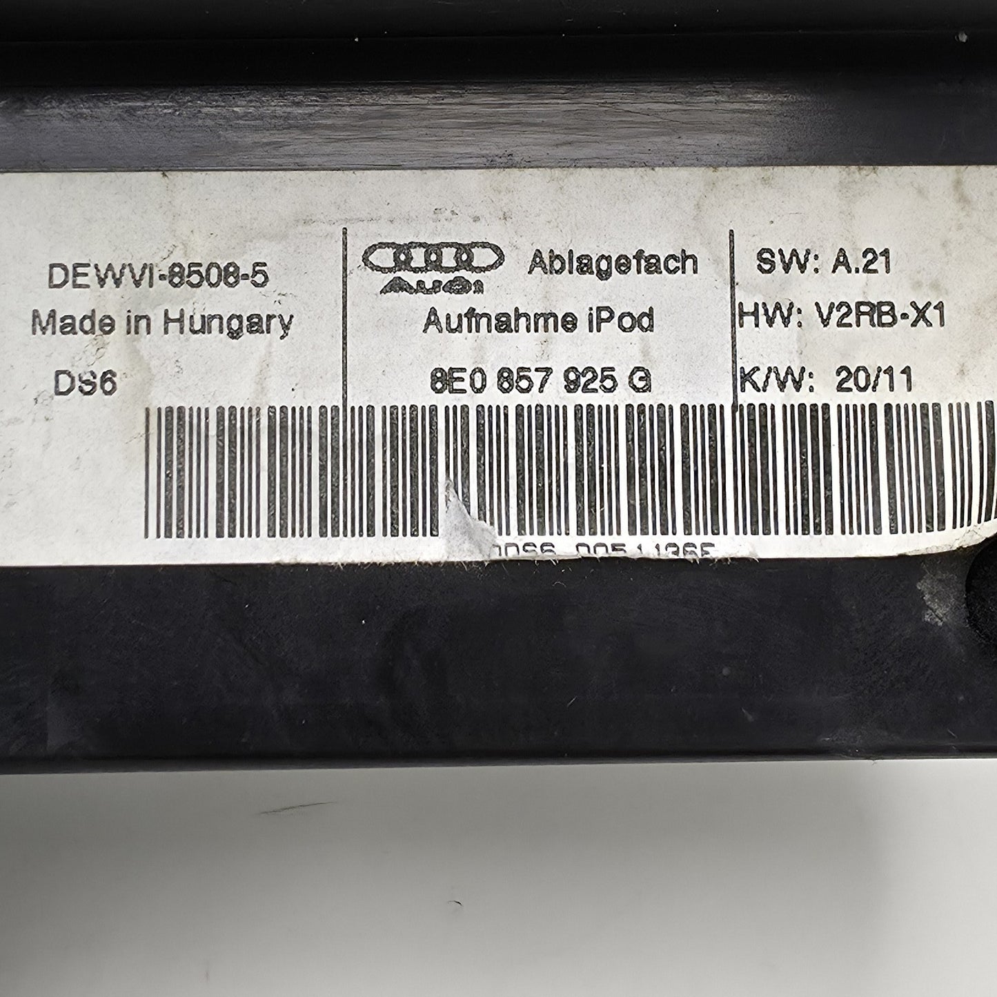 2004-2015 Audi A3 Glove Box Storage Bin / Ipod Dock 8E0857925G