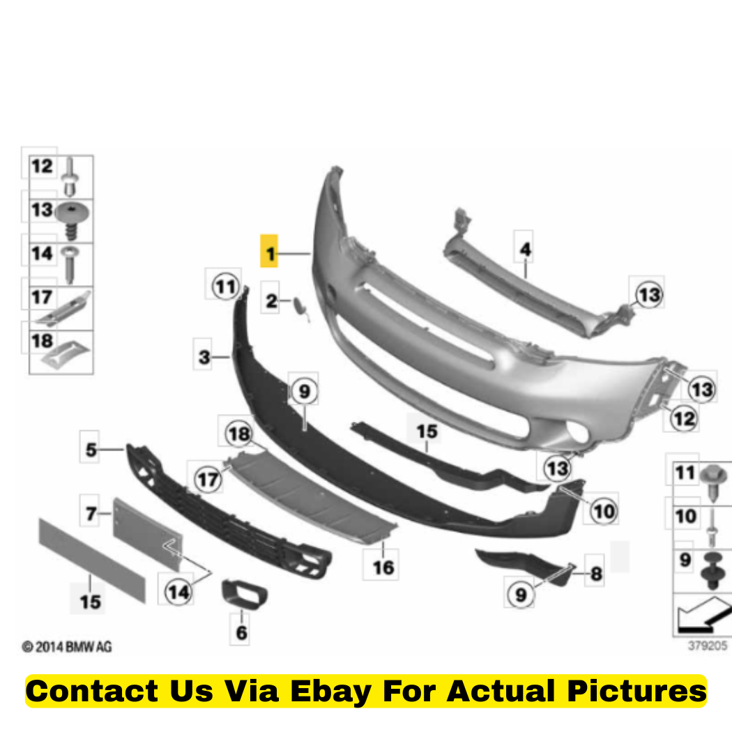 2012 Mini Cooper Countryman Front Bumper Panel (Primed) Used OEM 51119806064