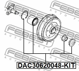 FEBEST LADA Rear Wheel Bearing Repair Kit DAC30620048-KIT