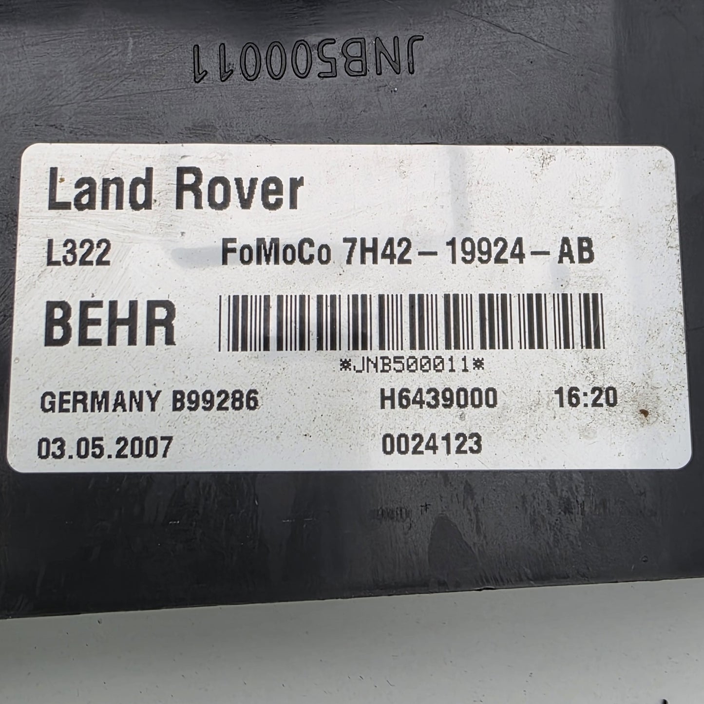 2006-2012 Land Rover Range Rover L322 REAR HVAC BLOWER MOTOR 7H4219924AB