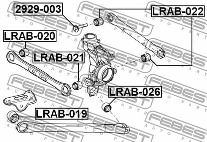 FEBEST 2012-19 Land Rover Range Rover Evoque Suspension Arm Bush LRAB-019
