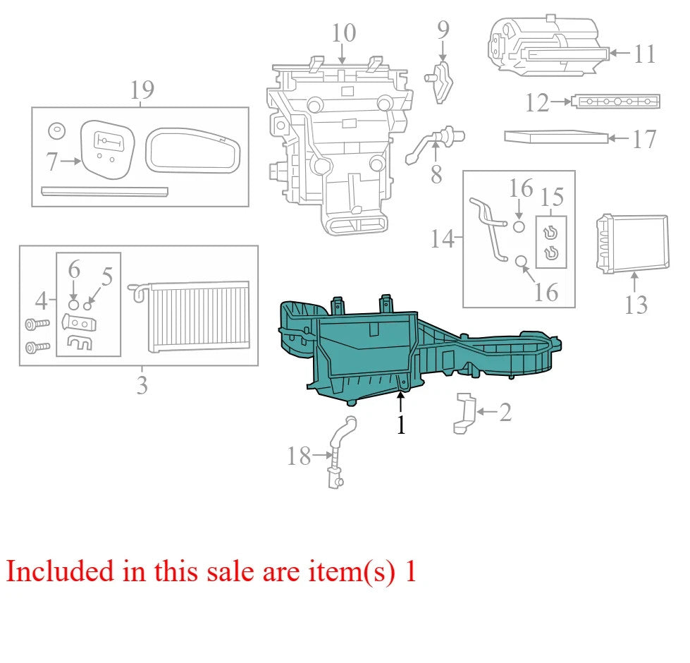 2015 Jeep Grand Cherokee HVAC Unit Case Used OEM 68224170AC