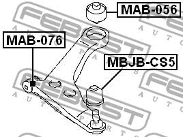 FEBEST 2002-2013 Mitsubishi Lancer Front Bushing Front Control Arm MAB-076