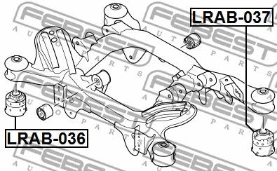 FEBEST 2002-2012 Land Rover Range Rover Rear Crossmember Bushing LRAB-037