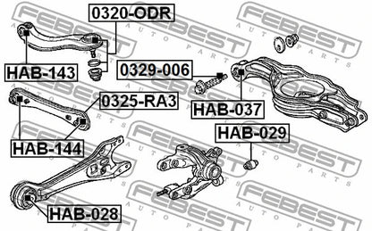 FEBEST 1991-2007 Acura Legend Rear Shock Absorber Bushing HAB-029