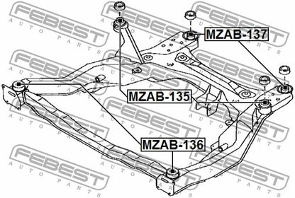 FEBEST 2003-2008 Mazda 6 Subframe Front Bushing MZAB-136