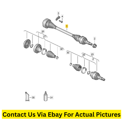 2012 Volkswagen Touareg Front Drive Shaft (CV Axle) Set Left & Right Used OEM