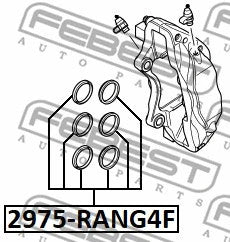 FEBEST Land Rover Repair Kit, Brake Caliper 2975-RANGF
