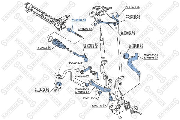 STELLOX 2008-2018 Audi A4 Inner Tie Rod 4H0422810