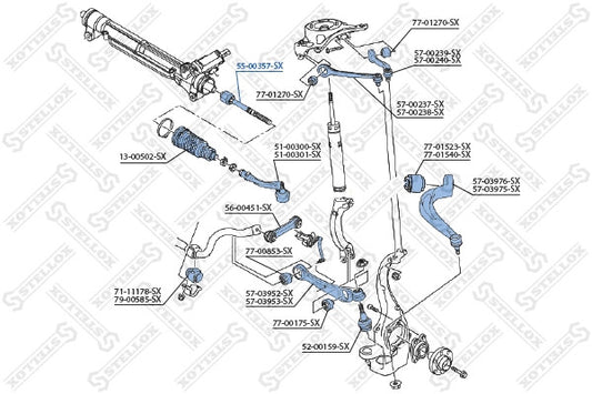 STELLOX 2008-2018 Audi A4 Inner Tie Rod 4H0422810