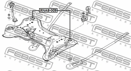 Nissan RenaultTrafic OpelVivaro Rear Subframe Bushing FEBEST RNAB-009 8200626965