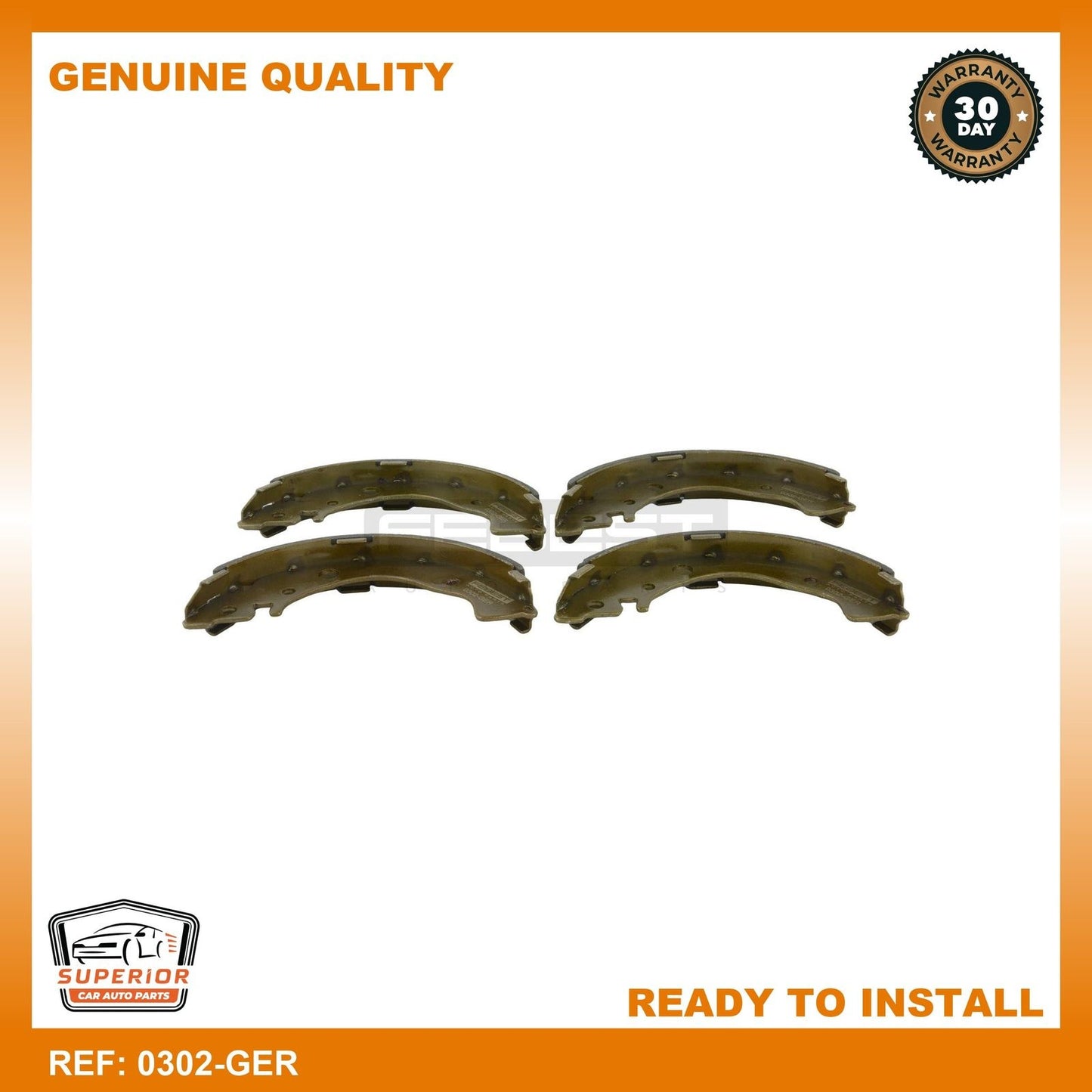 FEBEST 2009-2020 Honda Fit Shoe Kit, Rear Brake 0302-GER