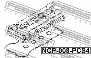 FEBEST 2002-2007 Nissan X-Trail Seal Ring Spark Plug Tube Kit 4pcs NCP-008-PCS4