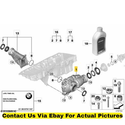 2012 BMW X6 Front Differential Assembly Used OEM 31507594315