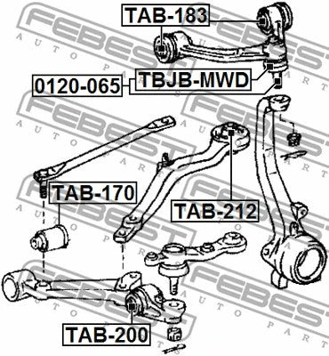 FEBEST TOYOTA SUSPENSION LATERAL ARM BUSHING - TAB-200