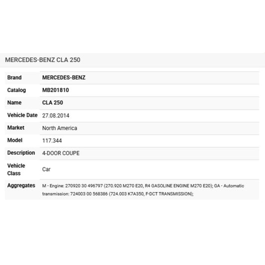 2014 Mercedes CLA250 Fuel Distributor A2700701095