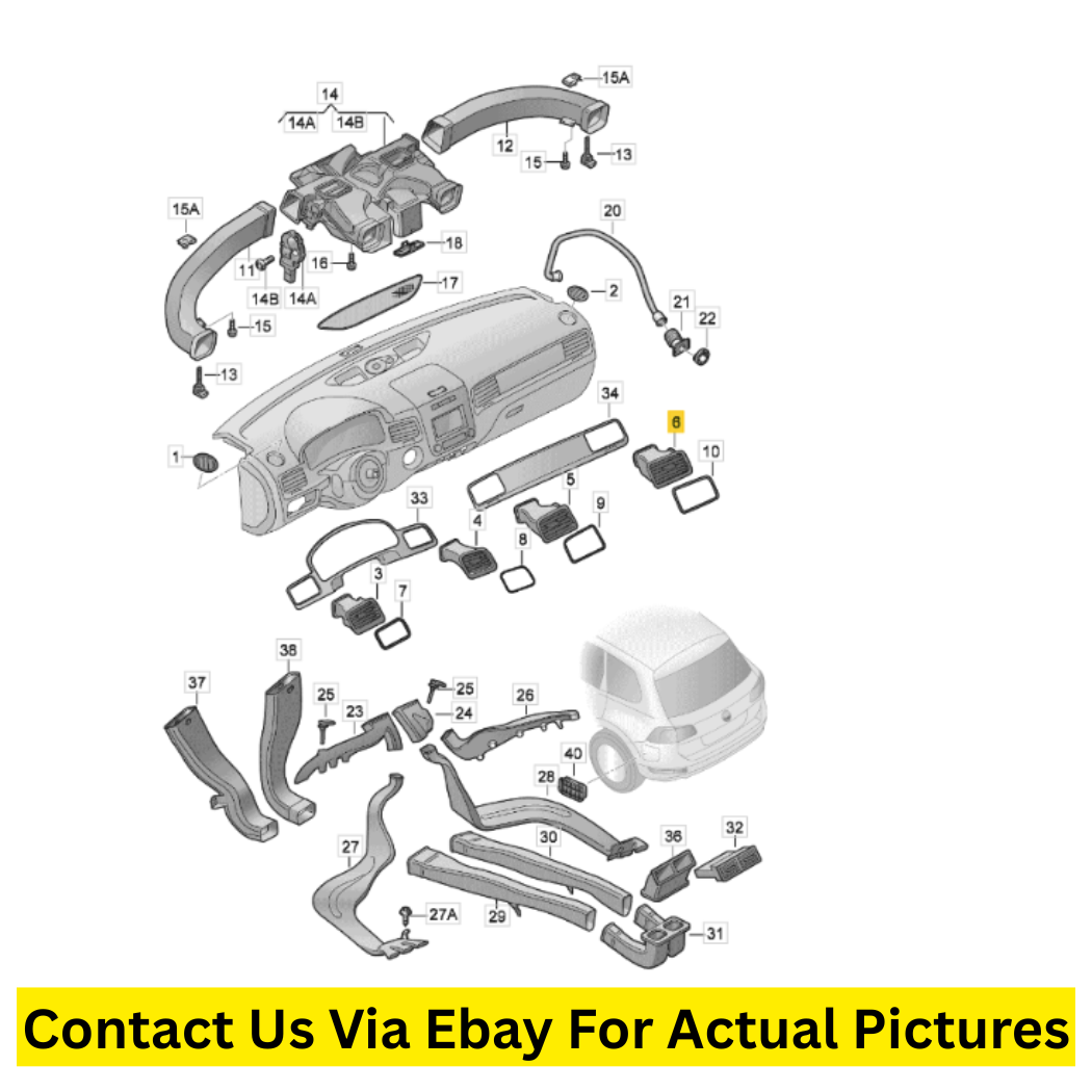 2012 Volkswagen Touareg Dashboard Air Vent Set Used OEM 7P1819703 / 7P1819728