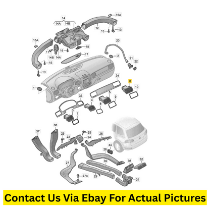 2012 Volkswagen Touareg Dashboard Air Vent Set Used OEM 7P1819703 / 7P1819728