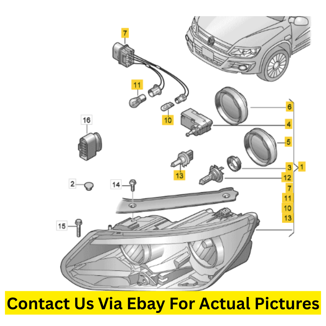 2017 Volkswagen Tiguan Left Halogen Headlight Assembly Used OEM 5N0941005C