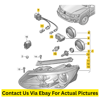 2017 Volkswagen Tiguan Left Halogen Headlight Assembly Used OEM 5N0941005C