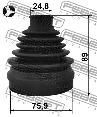 FEBEST 2015-2020 Hyundai Tucson Boot Inner CV Joint Kit 2215-D9T