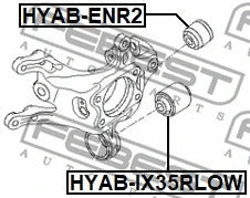 Febest 2015-2021 Hyundai Tucson Rear Knuckle Lower Bushing HYAB-IX35RLOW