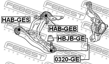 FEBEST 2010-14 Honda City Rear Bushing Front Control Arm HAB-GEB