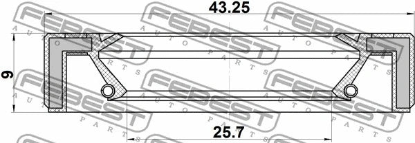 FEBEST 1986-2001 Honda CR-V Camshaft Oil Seal 27X43X9 95GAY-27430909L